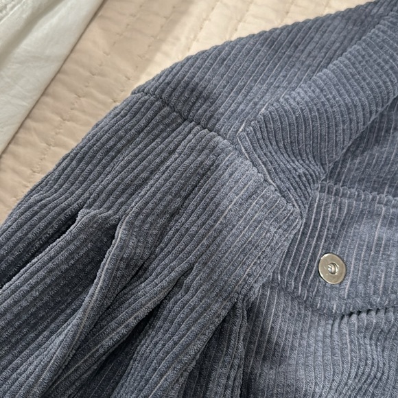 She + Sky Corduroy Navy Blue Button Down Flannel w/ Drop Sleeve - Picture 2 of 6
